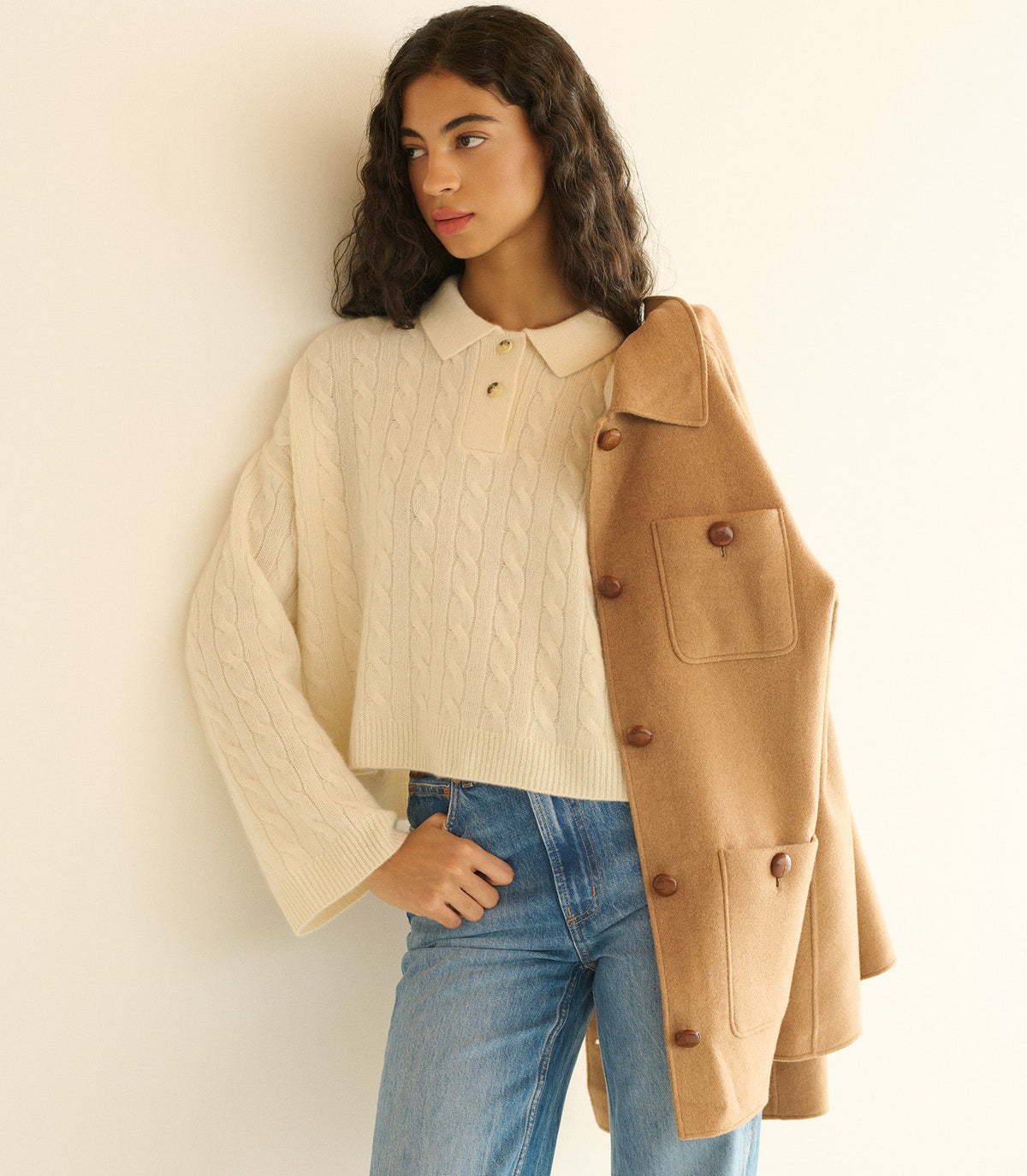 CAMBRIDGE CASHMERE SWEATER -- MAGNOLIA