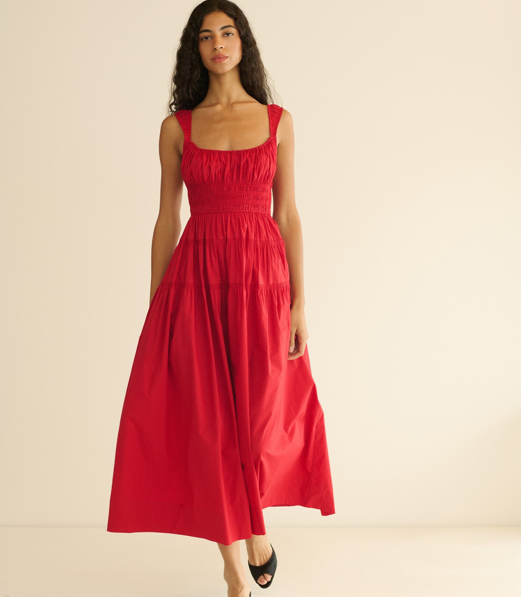 CLOVER DRESS -- DEEP TOMATO