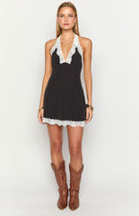 Cassidy Black Polka Dot Mini Dress