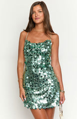 Come And Get It Aqua Sequin Party Mini Dress