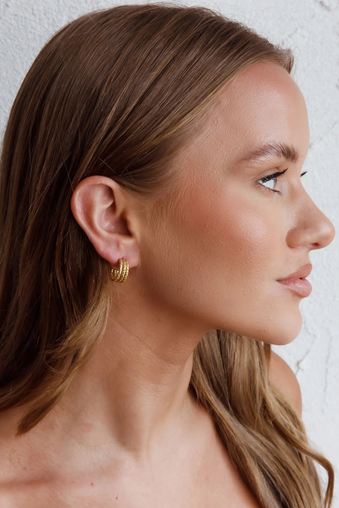 Goldilocks Open Hoop Earrings Gold