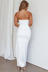 Mykonos Nights Strapless Maxi Dress White