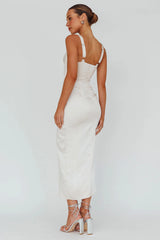 Kristin Knotted Waist Split Midi Dress Champagne