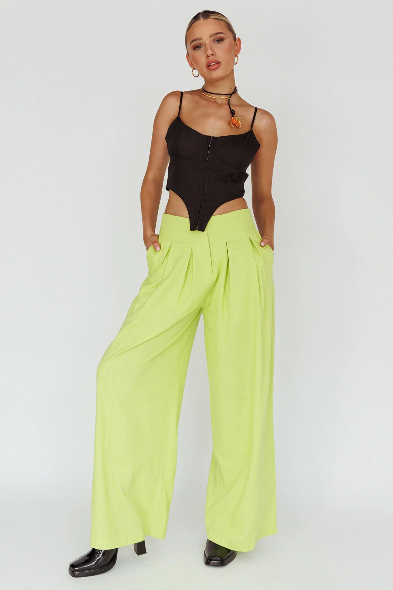 Sloan Side Pocket Trouser Pants Lime