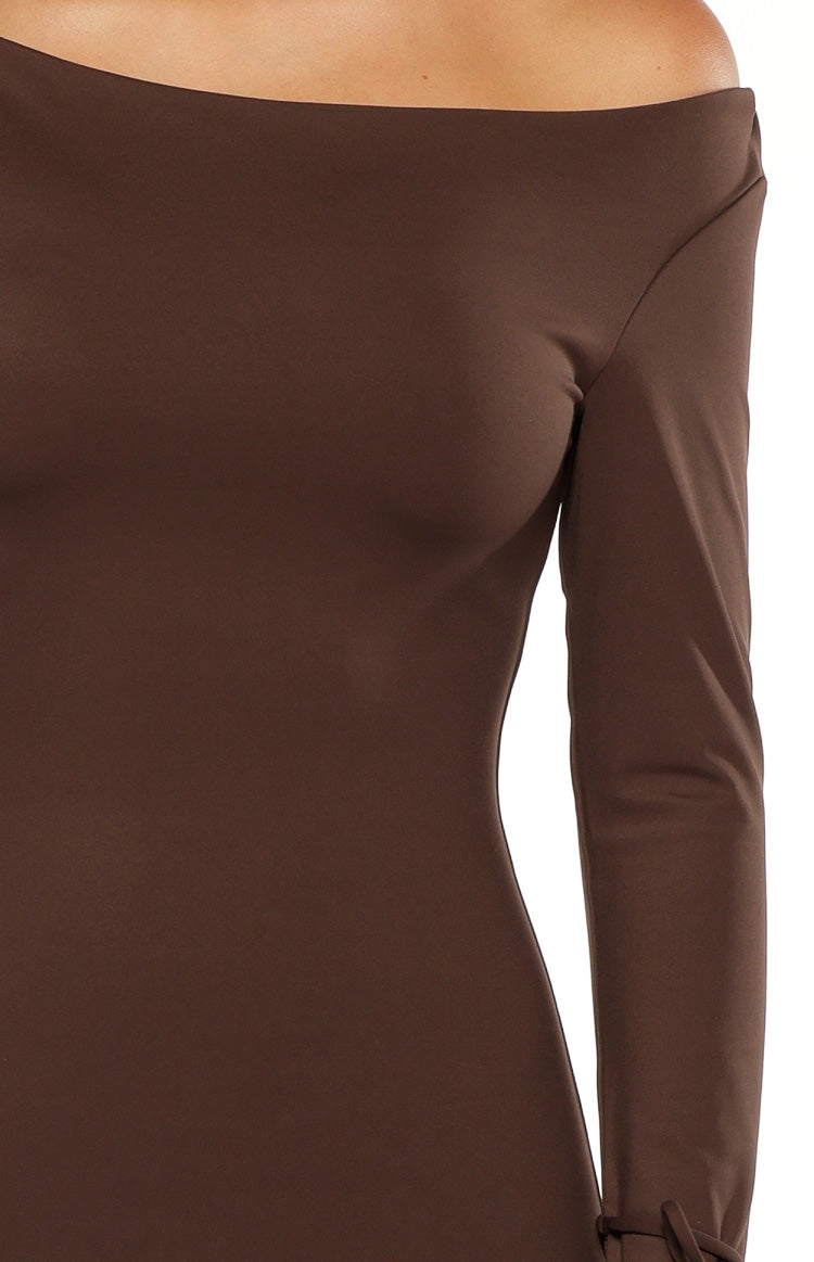 Elisha Chocolate Jersey Maxi Dress