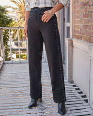 VICI Icon Studded Super Stretch High Rise Straight Leg Jeans