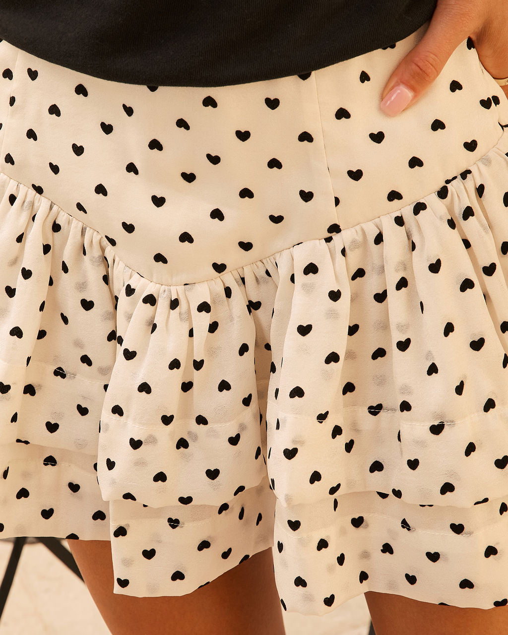 Untamed Love Ruffle Heart Mini Skirt