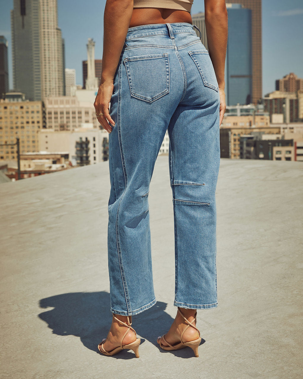 Free Cove Super Stretch High Rise Barrel Jeans