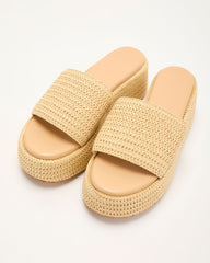 Klein Raffia Platform Sandals
