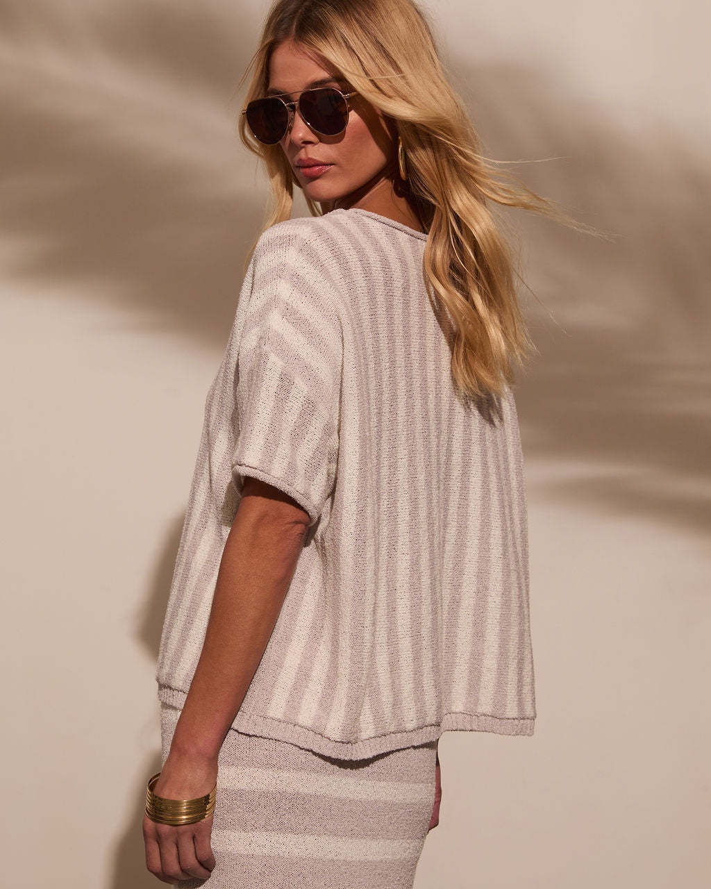 Mellow Mood Knit Short Sleeve Sweater