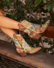 Garden Stroll Brocade Western Bootie