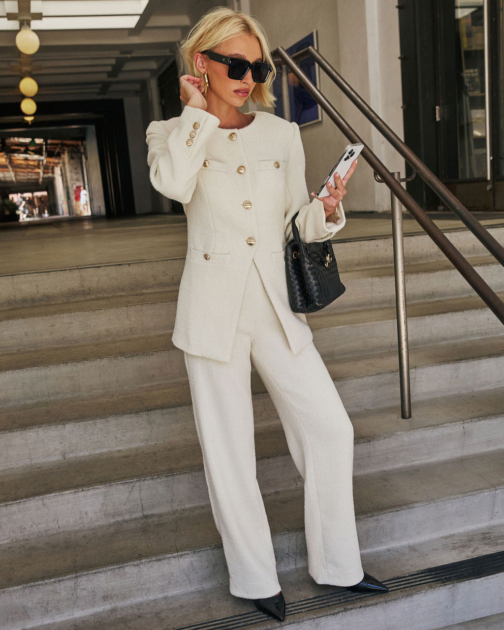 Kayleen High Rise Tweed Trouser