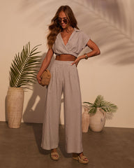 Weekend Trip Pinstripe Wide Leg Pants