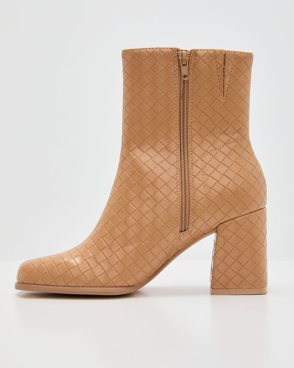Chanie Woven Vegan Leather Booties