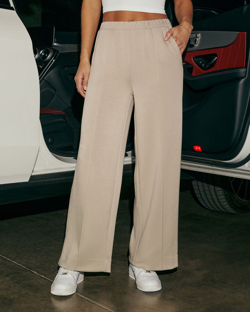 On The Way Sporty Wide Leg Pants