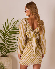 Glow Hour Striped Cutout Mini Dress