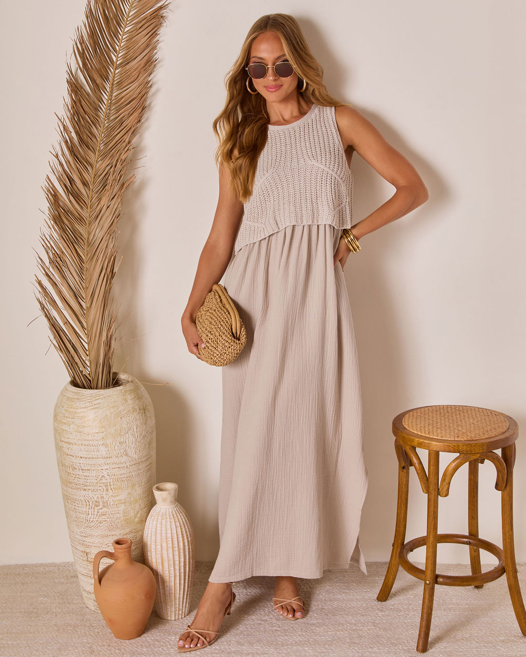 Saltwoven Crochet Bodice Maxi Dress