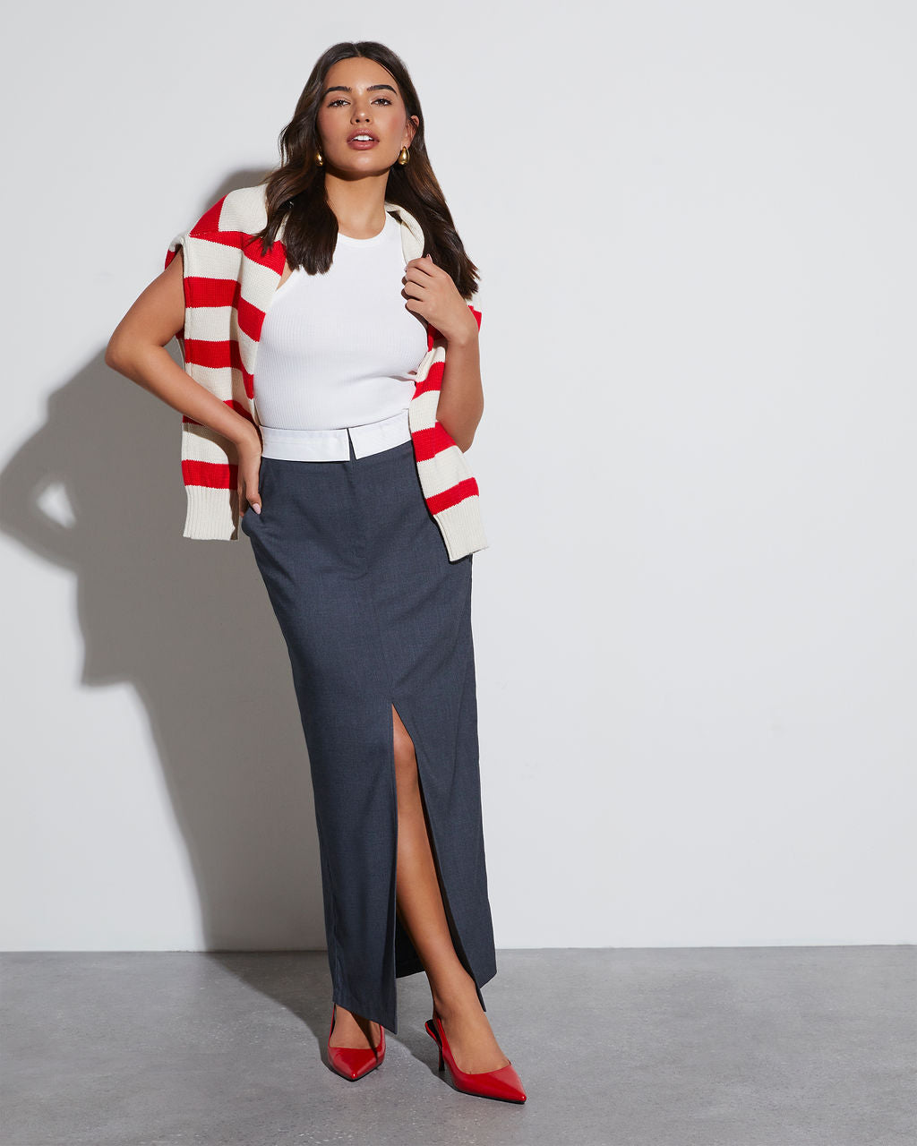 Boss Babe Pocketed Midi Skirt