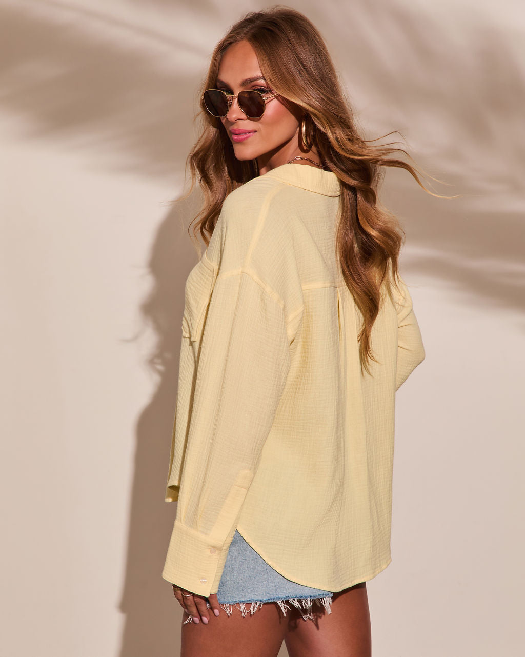 Seaberry Collared Button Down Top