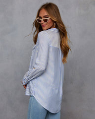 Coastal Cruising Stripe Button Down Top