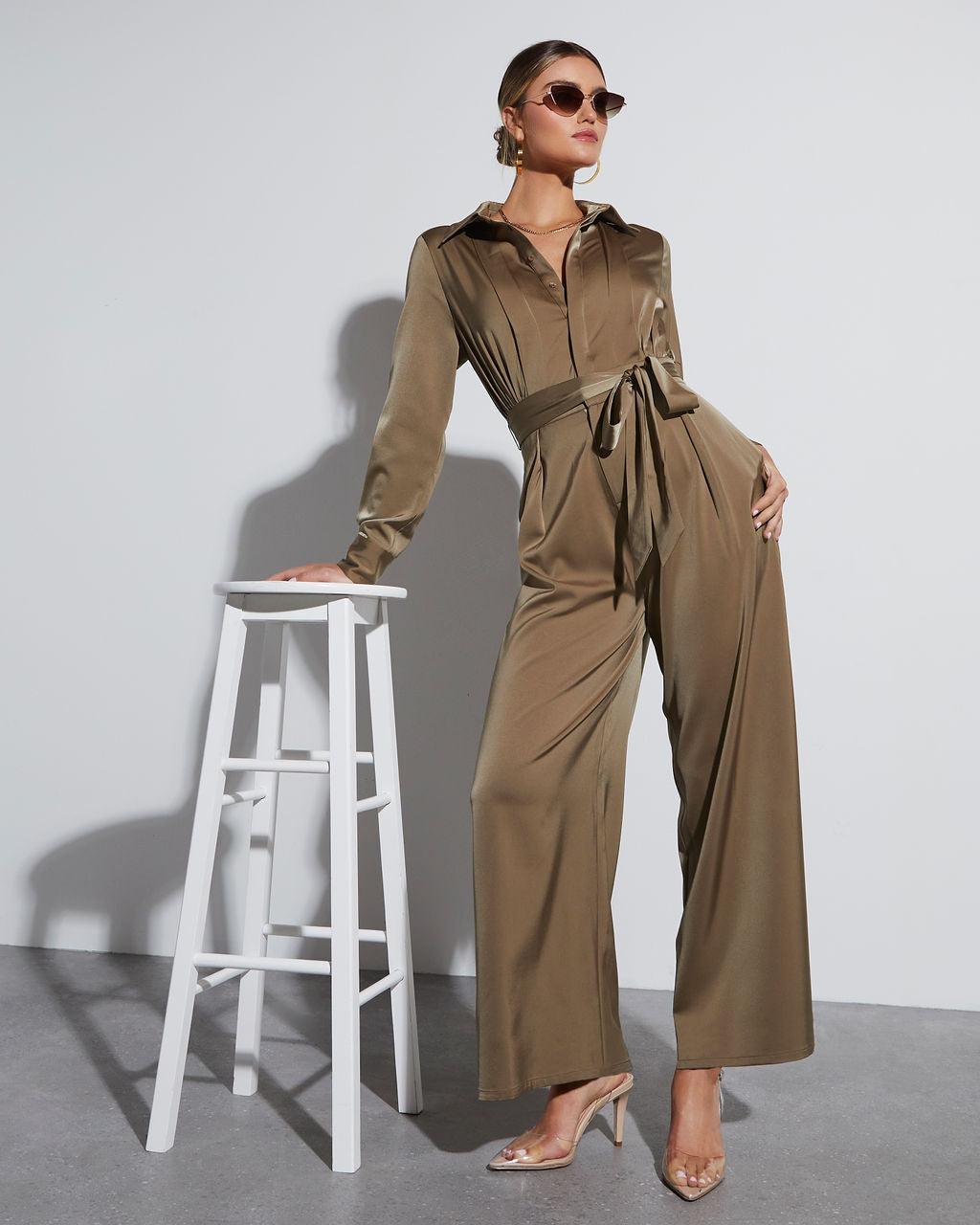 Pull It Together Satin Pocketed Jumpsuit