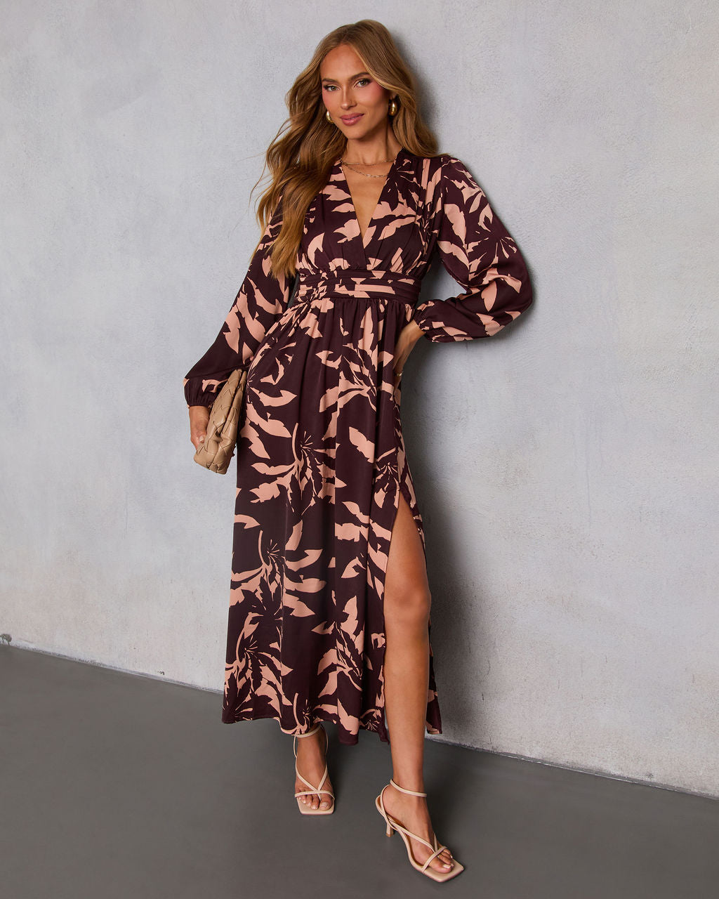 Maple Bloom A Line Maxi Dress