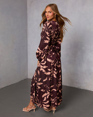Maple Bloom A Line Maxi Dress