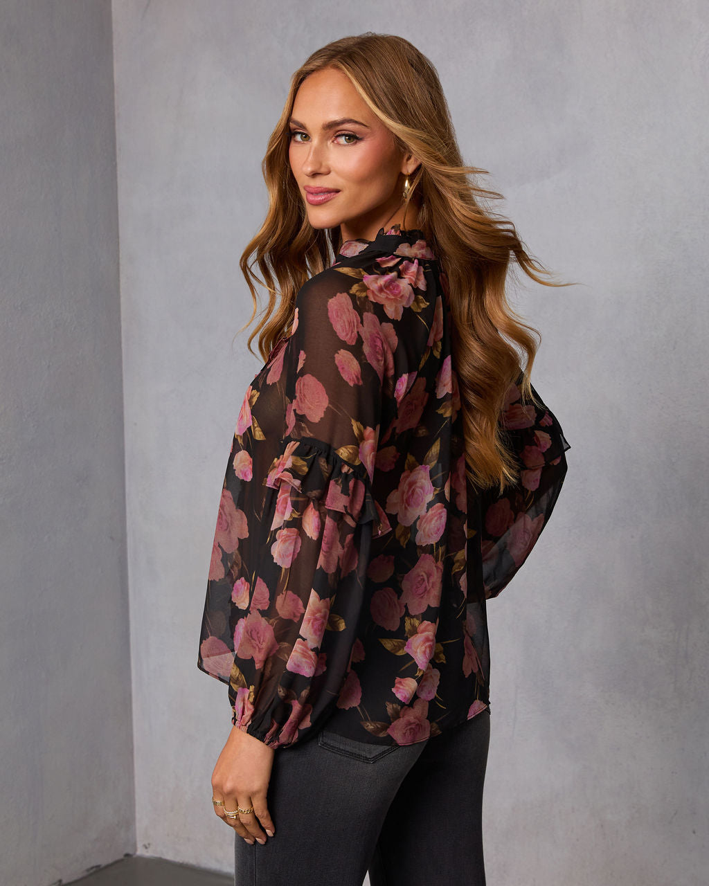 Siana Ruffle Chiffon Top