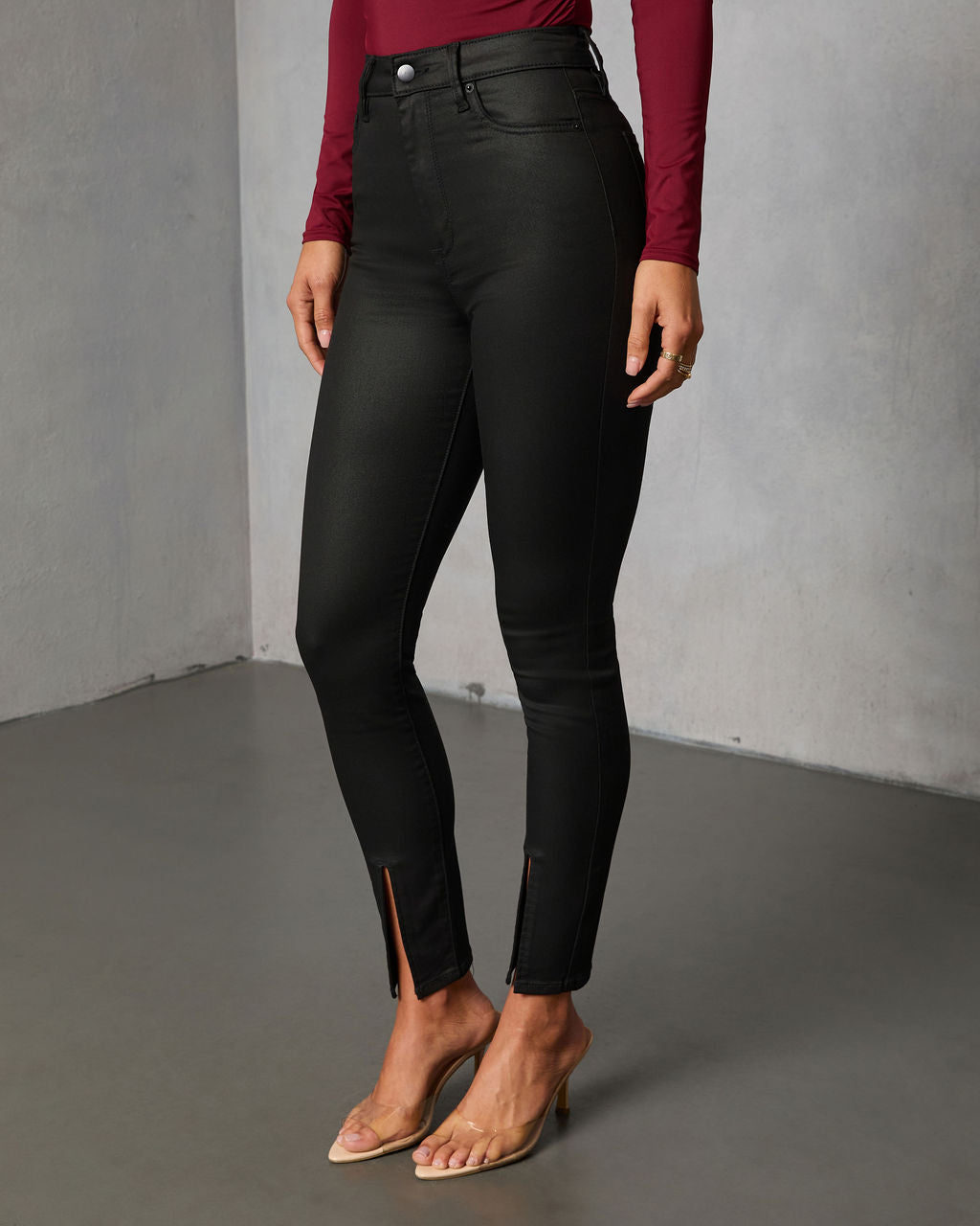 Kourtney Super Stretch High Rise Coated Jeans