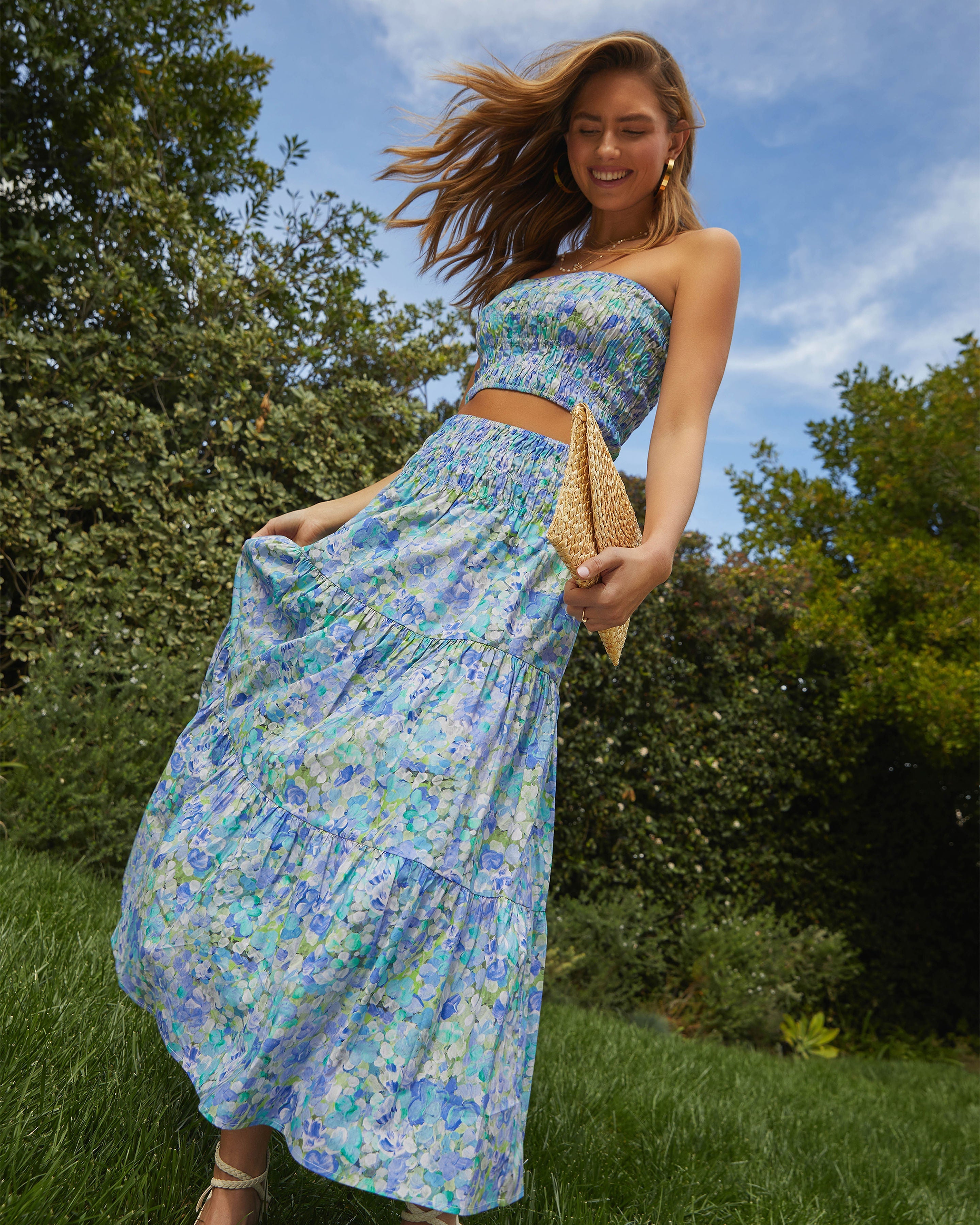 Angie Floral Cropped Tube Top