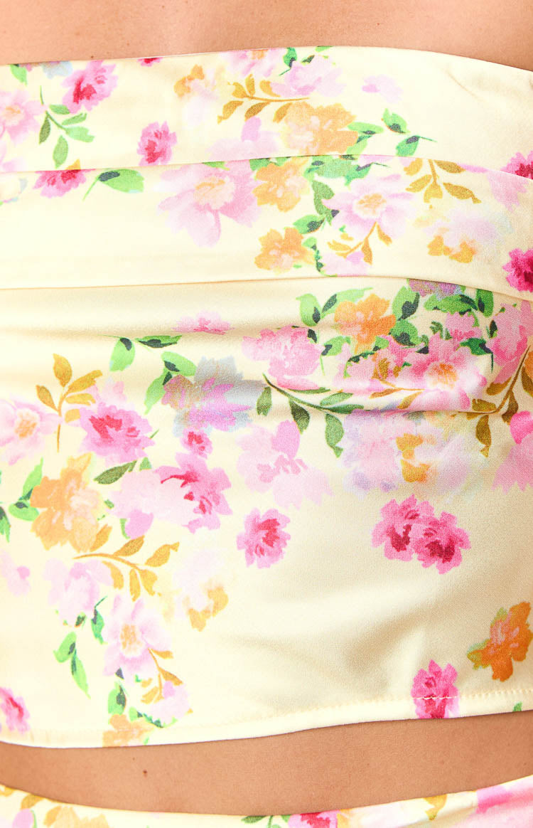 Genevieve Yellow Bloom Top