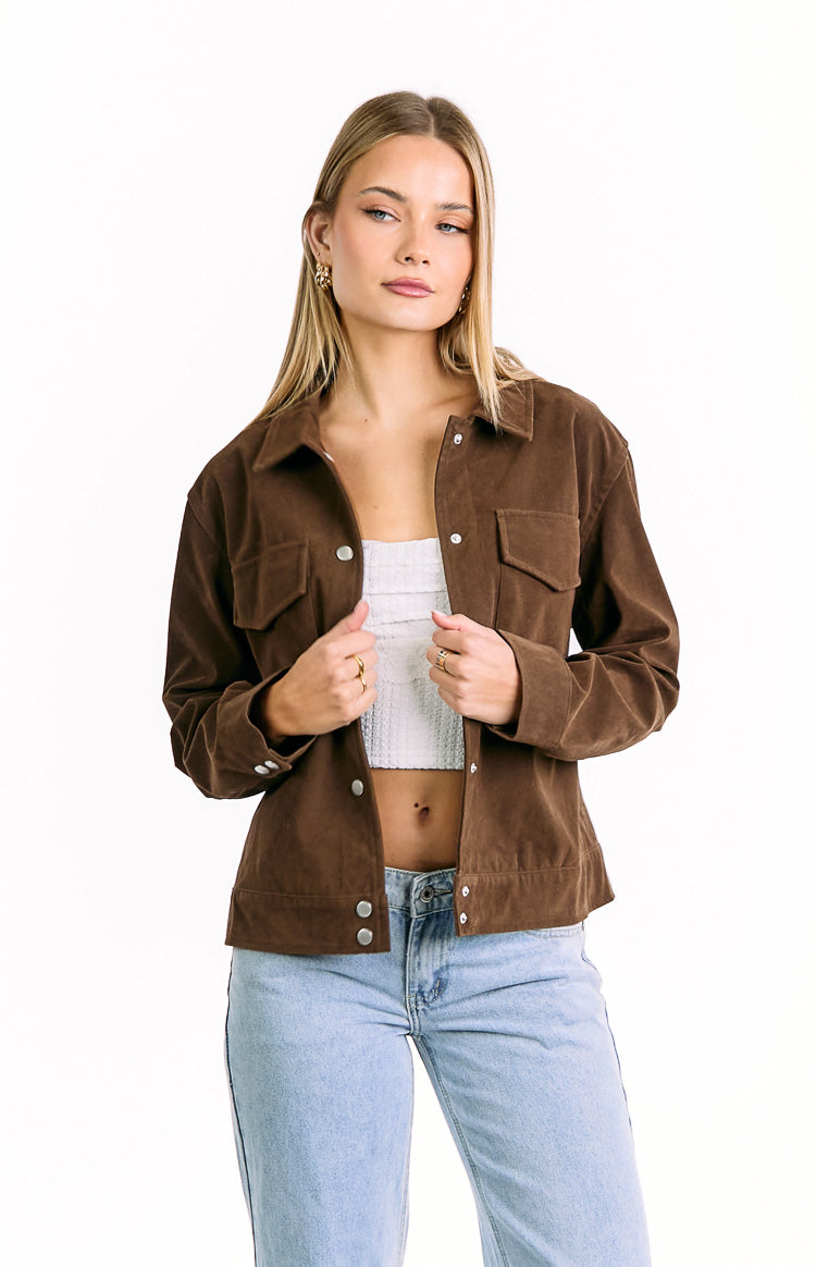 Hallie Suedette Chocolate Brown Jacket