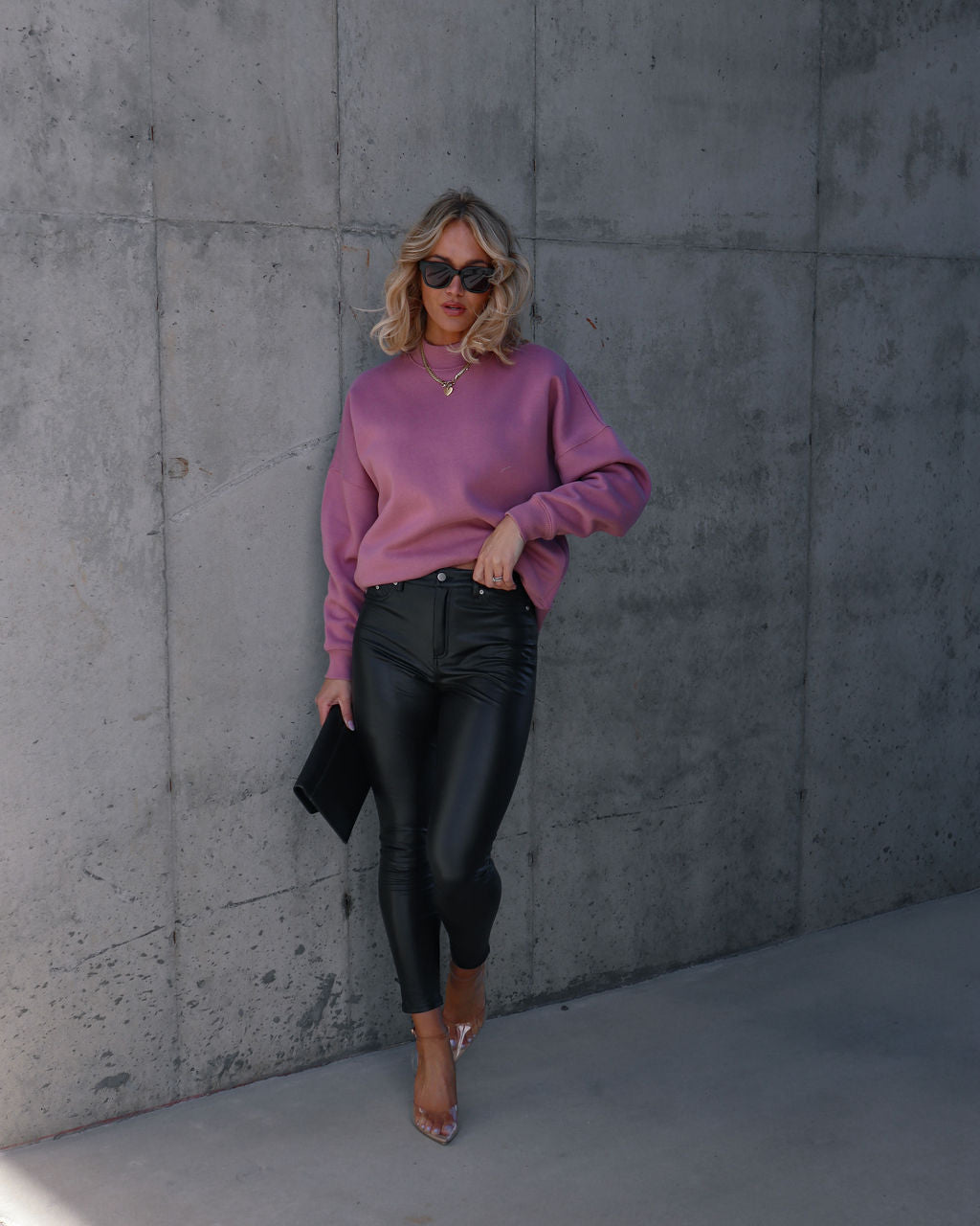 Woah Pocketed Cotton Blend Mock Neck Sweatshirt