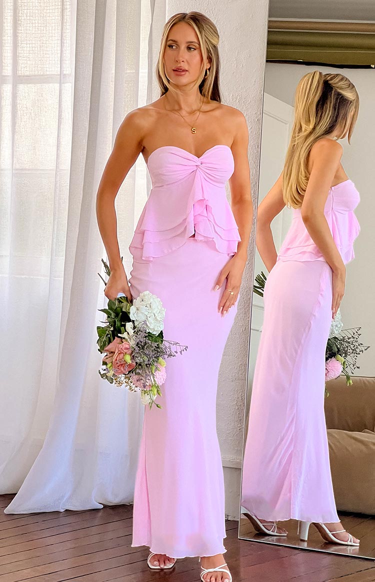 Myrna Pink Strapless Top
