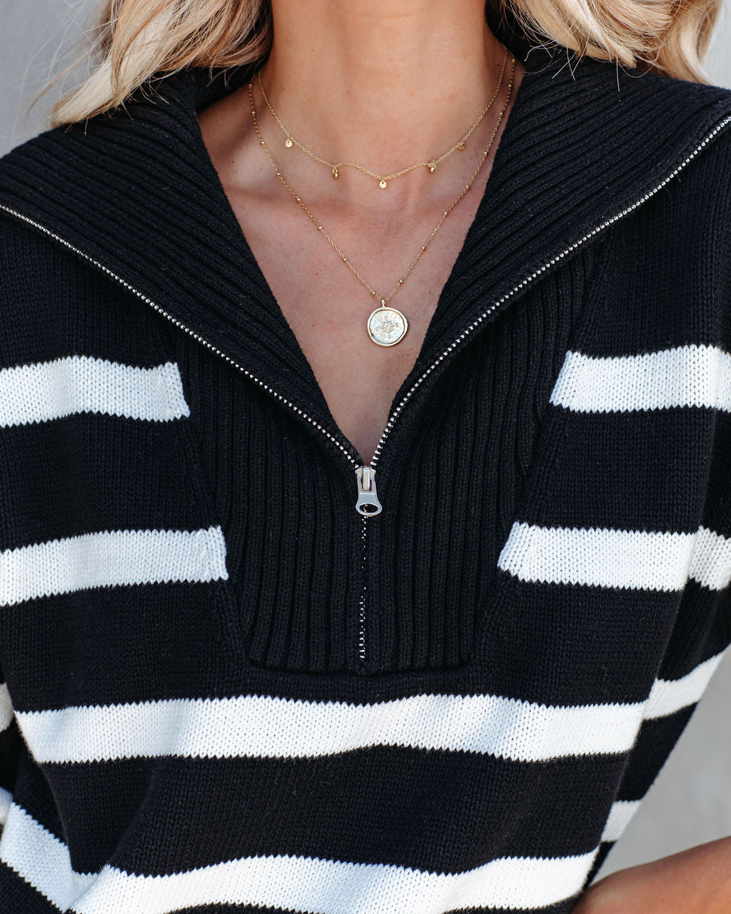 Oakley Cotton Striped Knit Pullover Sweater